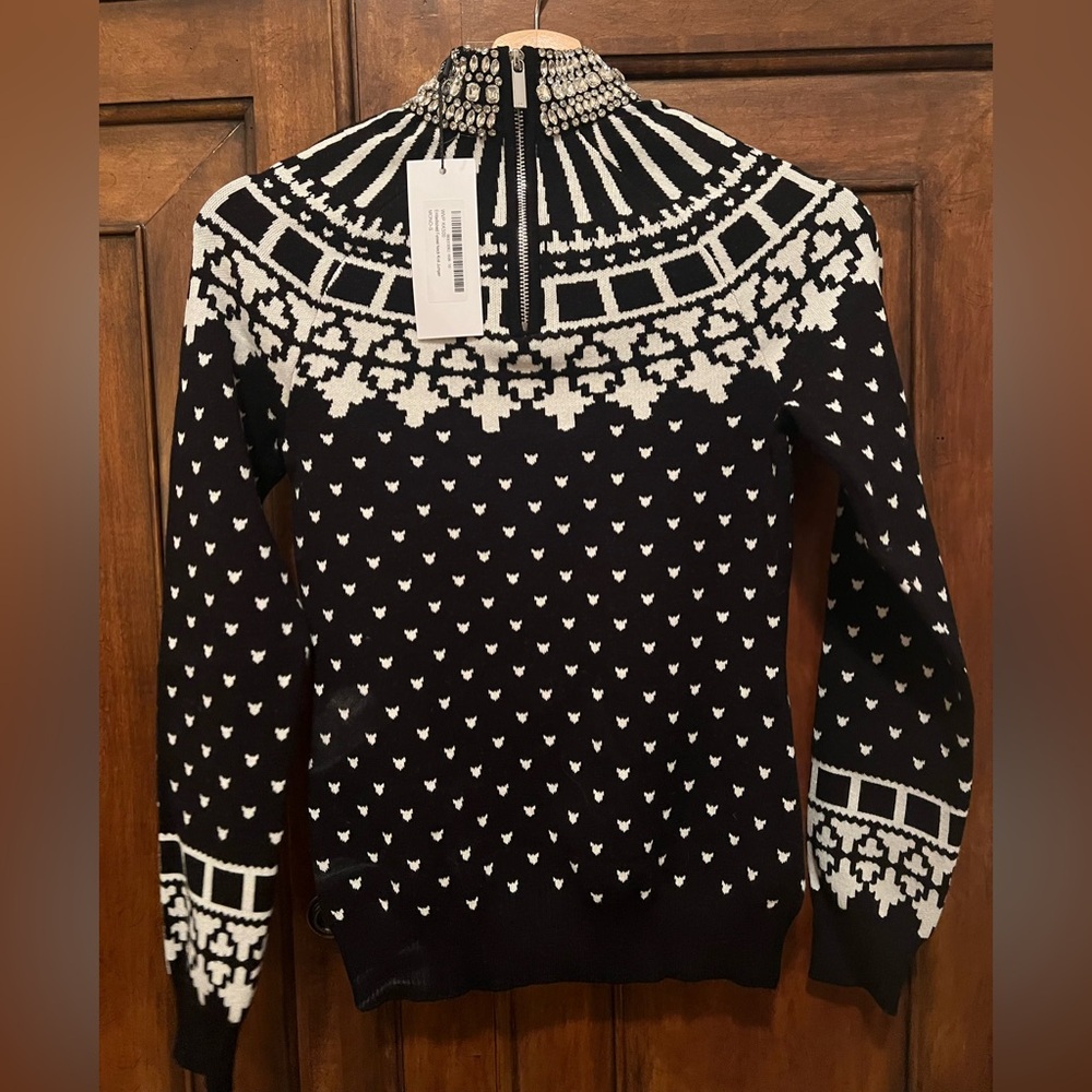 Karen Millen Embellished Mock Neck Sweater Small NWT